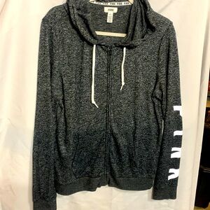 PINK zip up 🦃 hooded jacket top. Light weight super stretchy.
